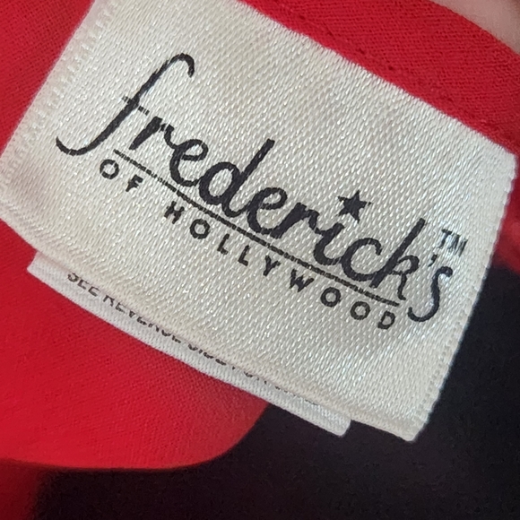 Frederick's Of Hollywood Y2K Rhinestone Heart Embroidered Red Lingerie Chemise - Picture 6 of 7